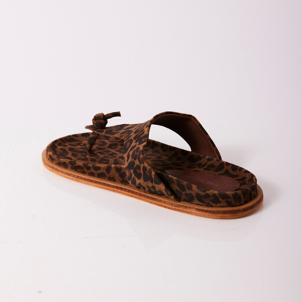 🎉LAST CHANCE🎉 FREE PEOPLE Mika Footbed Sandals / Chestnut Leopard Suede - Picture 7 of 13
